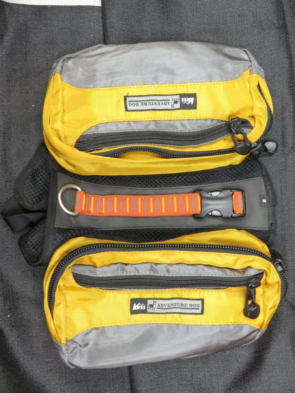 REI Adventure Dog Backpack Harness Small Orange Grey Hiking Camping Trail Pack